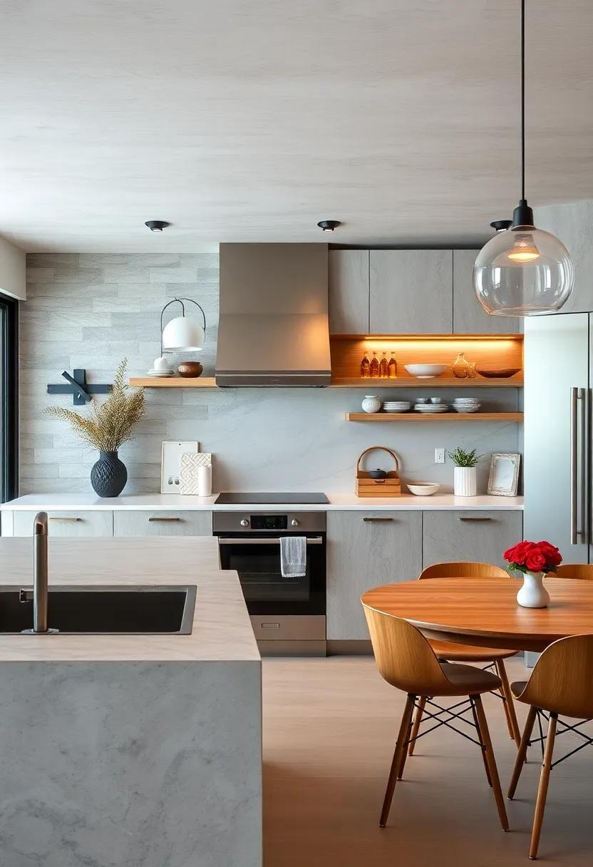 Use concrete ⁤as a material for cabinet hardware to create continuity across your‍ kitchen design