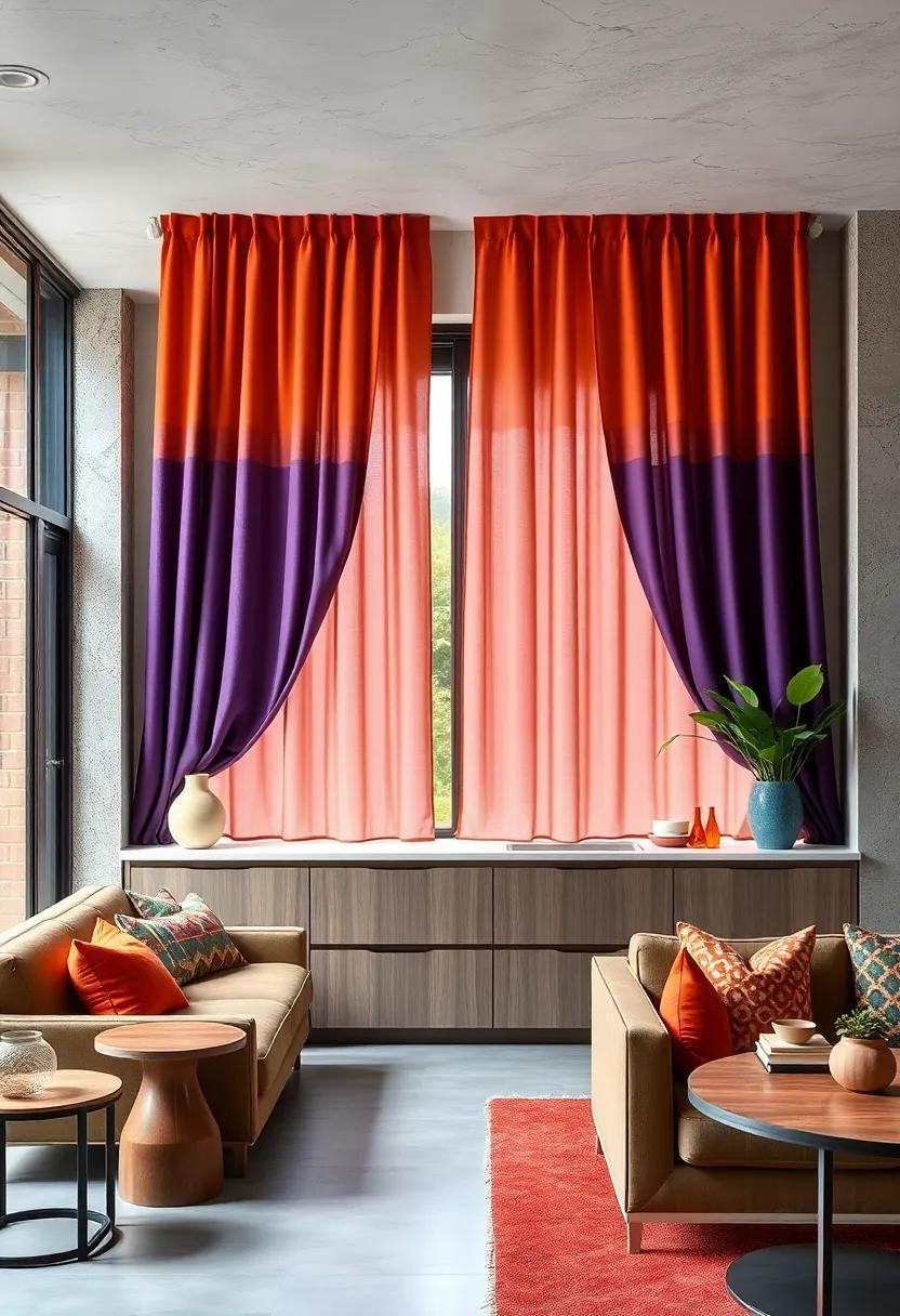 Bold Color Blocking Techniques in Kitchen Curtains Establishing Drama Without Overpowering Space