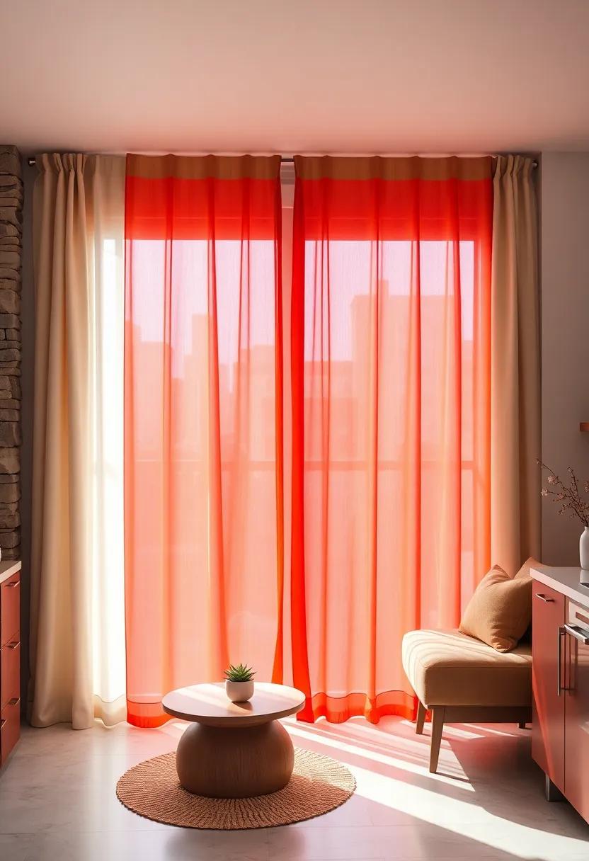 Ombre Dye Effects on Kitchen Curtains Creating Subtle Color Transitions That Enliven Window Views