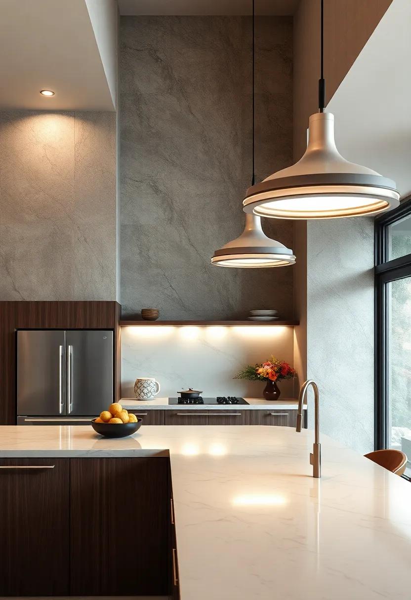 Futuristic Pendant Lamps Acting As Functional Art Above Kitchen Counters