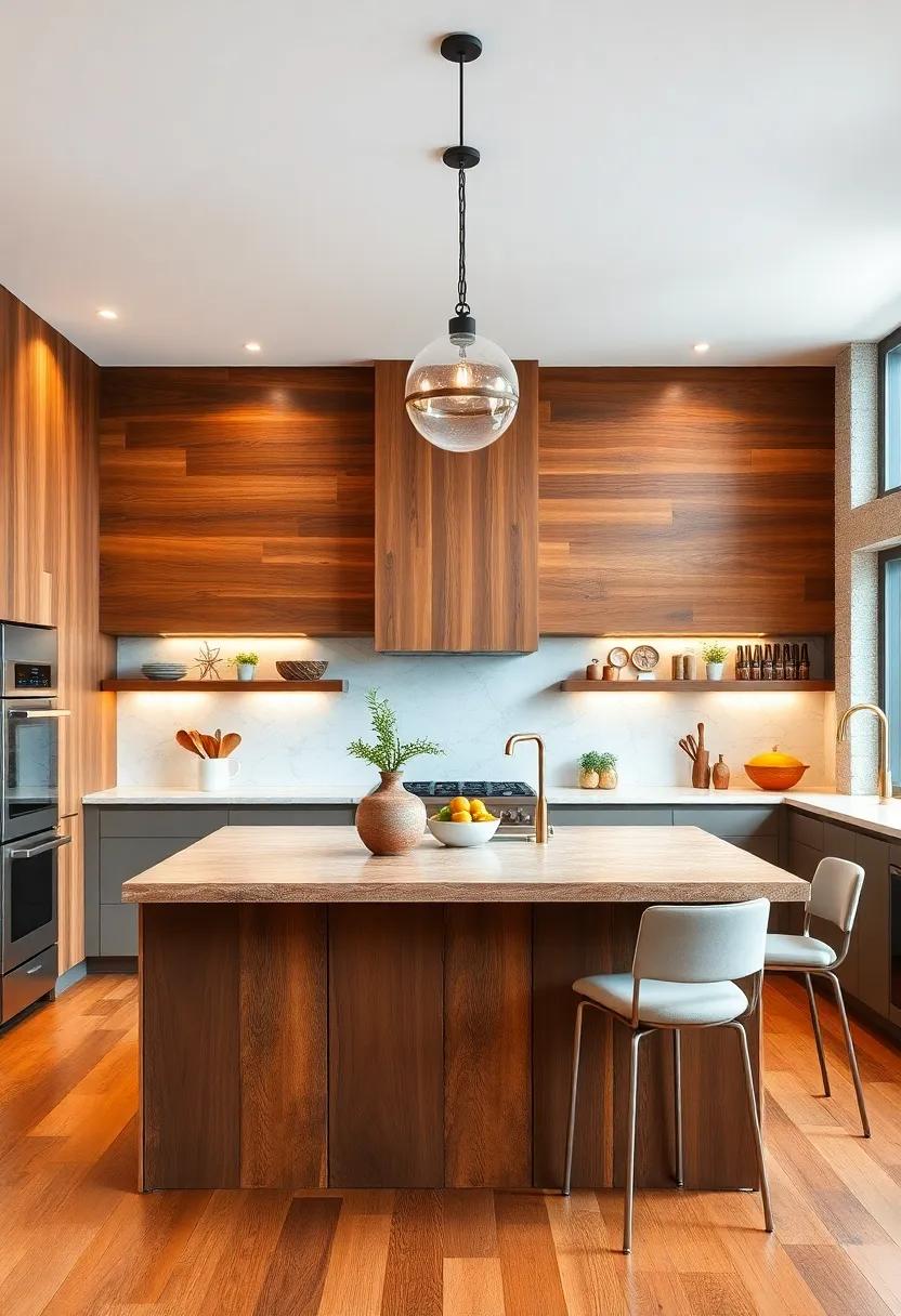 Highlighting the Beauty of Reclaimed Wood in Contemporary Kitchen Island Designs