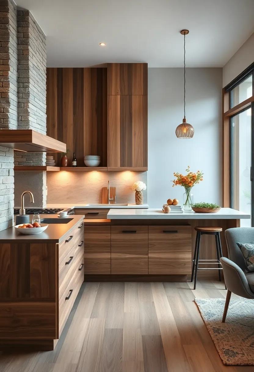 Layering Various Wood Types and Finishes for a Cohesive Yet Dynamic Kitchen Look