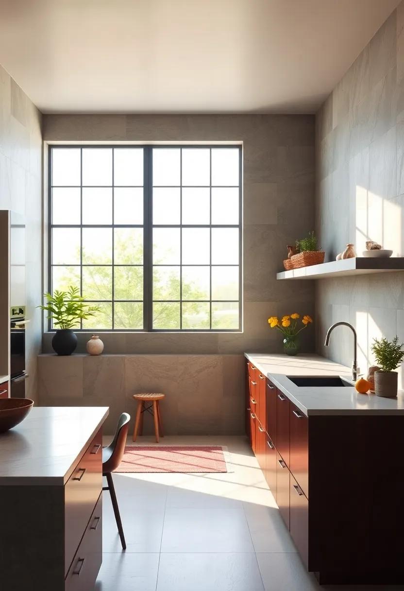 Exploring the Play of Shadows and Light Through Geometric Window Grids in Contemporary Kitchen Layouts