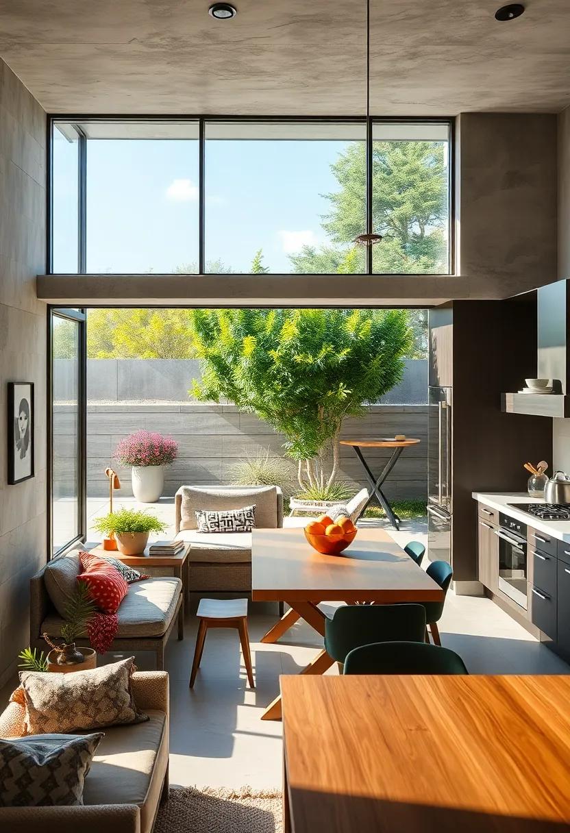 Utilizing Large Sliding Kitchen Windows to Blur Boundaries Between Indoor Cooking and Outdoor Dining