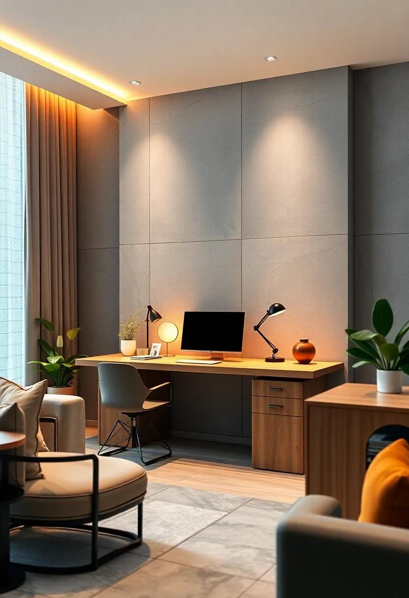Elevate Your Workspace with Sleek Minimalist Desk Designs and Ambient Lighting for Maximum Productivity