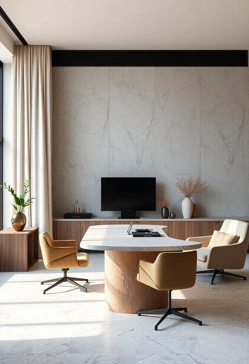 Luxurious Materials and Textures Blending Elegance and Function in Exclusive Modern Office Desks