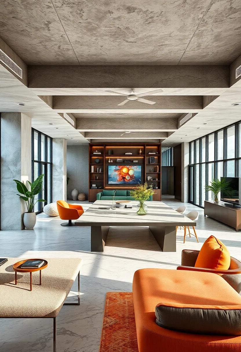 Open Plan Office Inspirations Featuring Statement Desk Islands for Collaborative and Stylish Environments