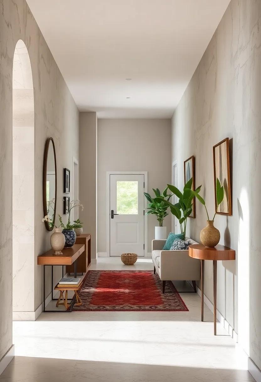 Blending Antique and Modern Décor Elements to Create Unique Character Spots in a Narrow Passage