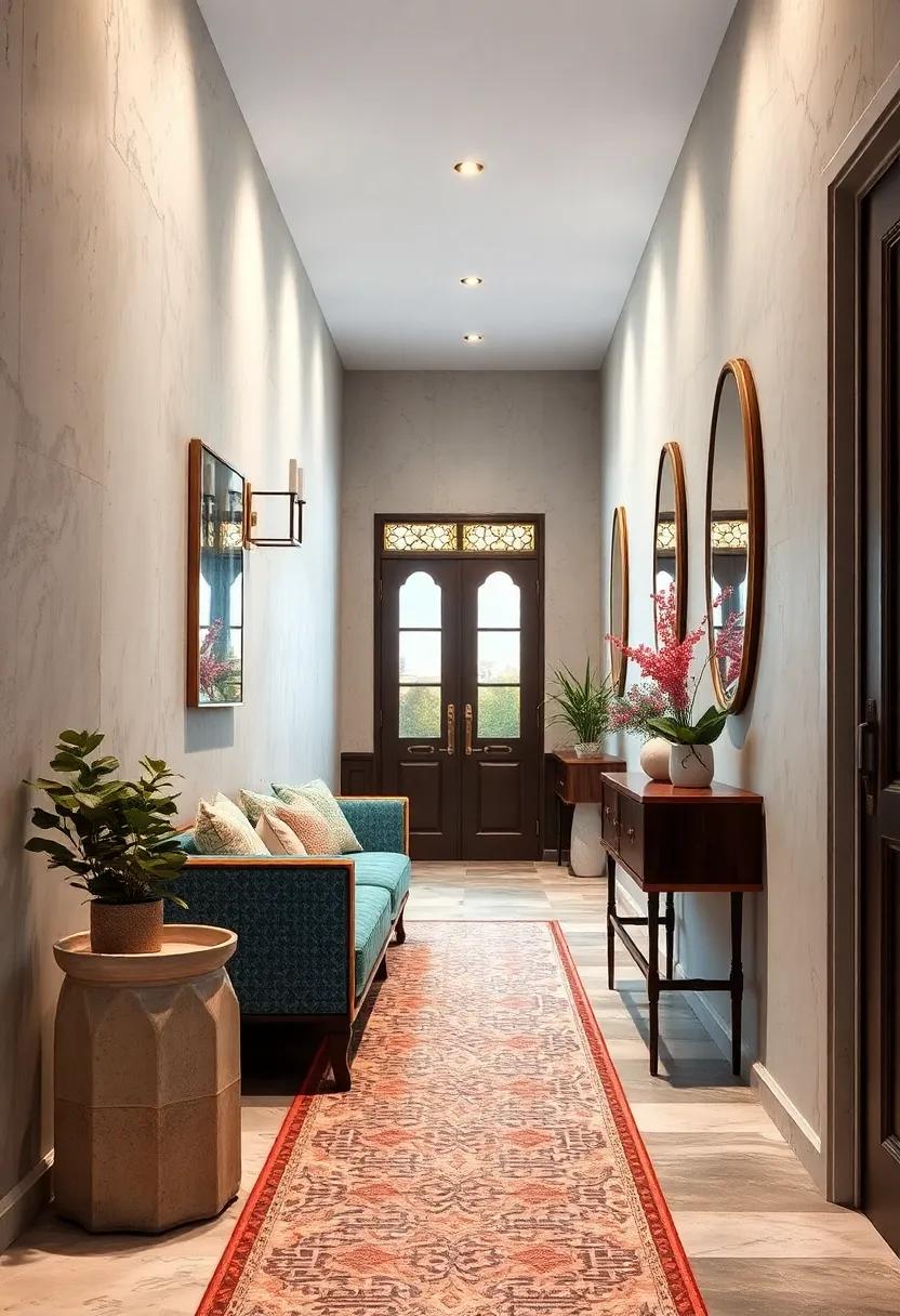 Emphasizing Floor Patterns and Runners That Guide Movement and Lengthen the Perception of Space