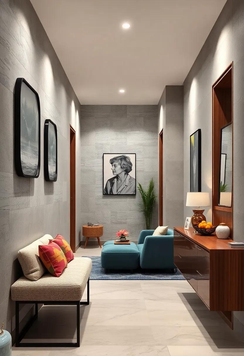 Innovative Storage Solutions Built into Walls to Keep Narrow Hallways Uncluttered and Stylish