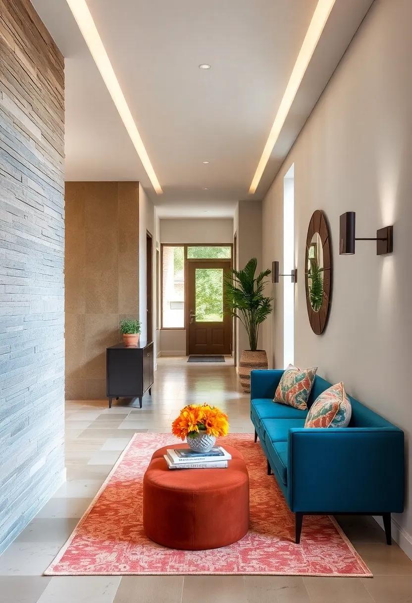 Strategic Use of Accent Walls to Break Monotony and Provide a Focal Point in Long, Narrow Halls