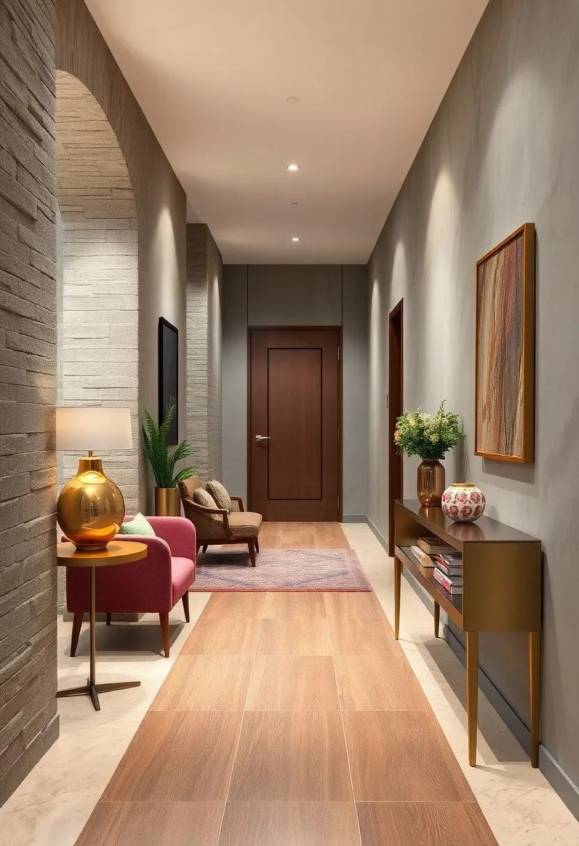 Using Metallic Accents and Reflective Finishes to Introduce Glamour and Visual Interest in Confined Corridors