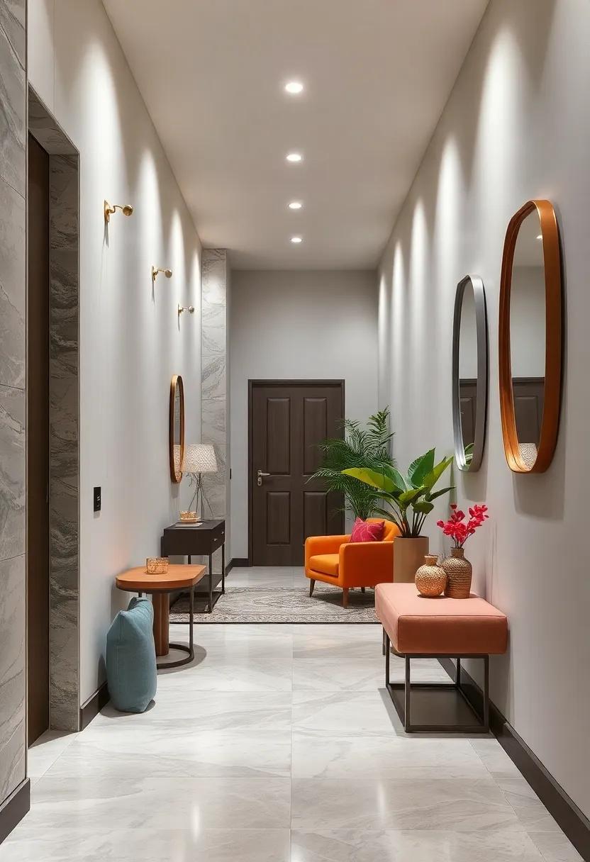 Using Mirrored Surfaces to Reflect Light and Add a Sense of Spaciousness in Tight Corridors