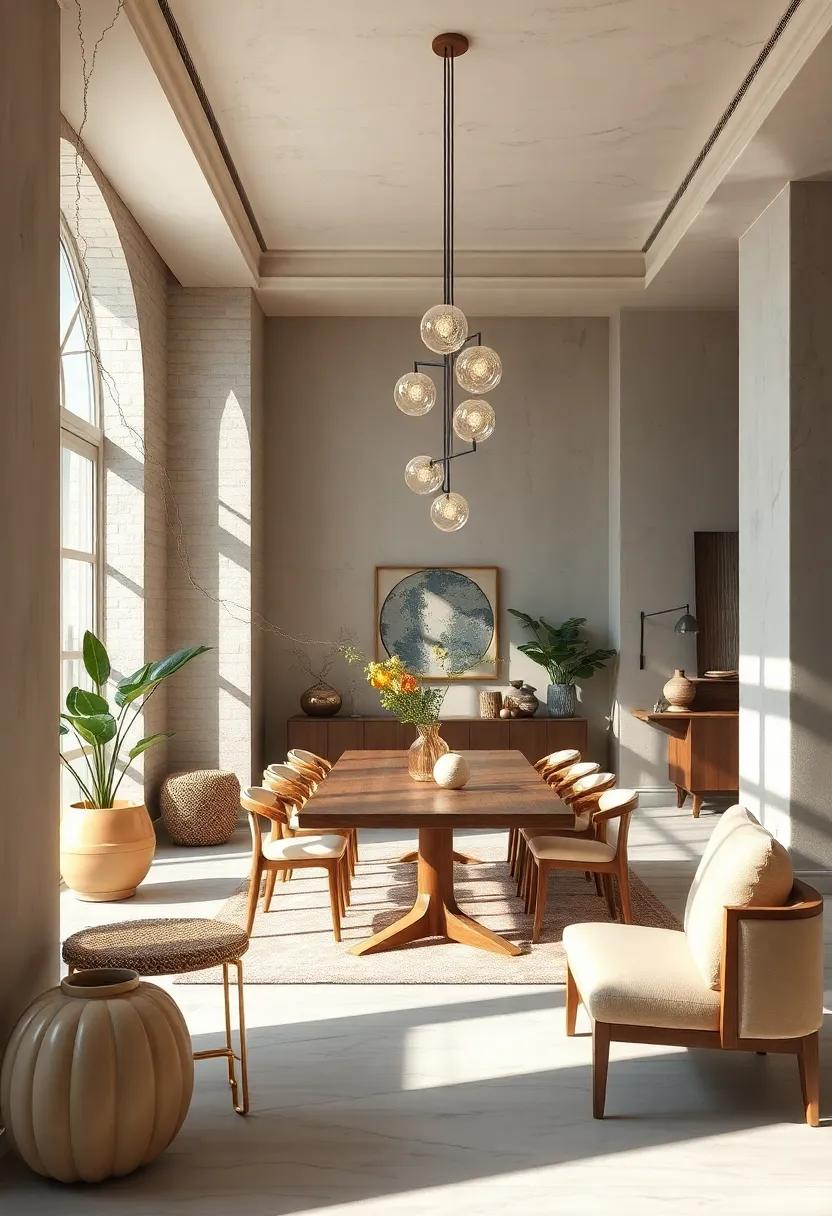 Open Floor Plans Linking Sun-Soaked Kitchens and Dining Areas with Natural Materials for a Seamless Flow