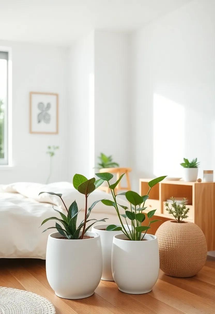 Gentle Indoor Plants Nestled In White Ceramic Pots Adding A Touch Of Nature To A Toddler Learning Space