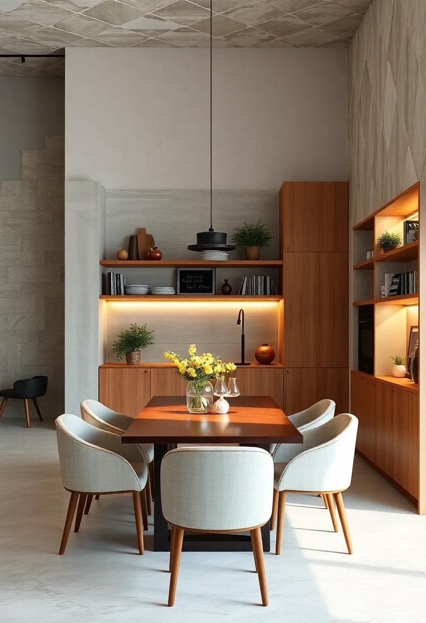 Symmetrical Shelving Layouts Highlighting Balanced Collections of Books, Bowls, and Artwork