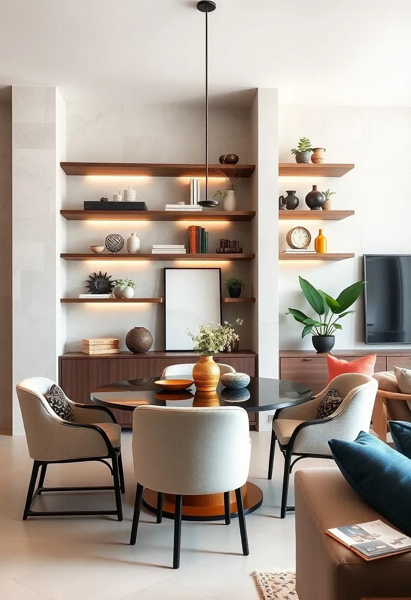 Customized Corner Shelves Designed to Maximize Unique Dining Room Layouts with Style