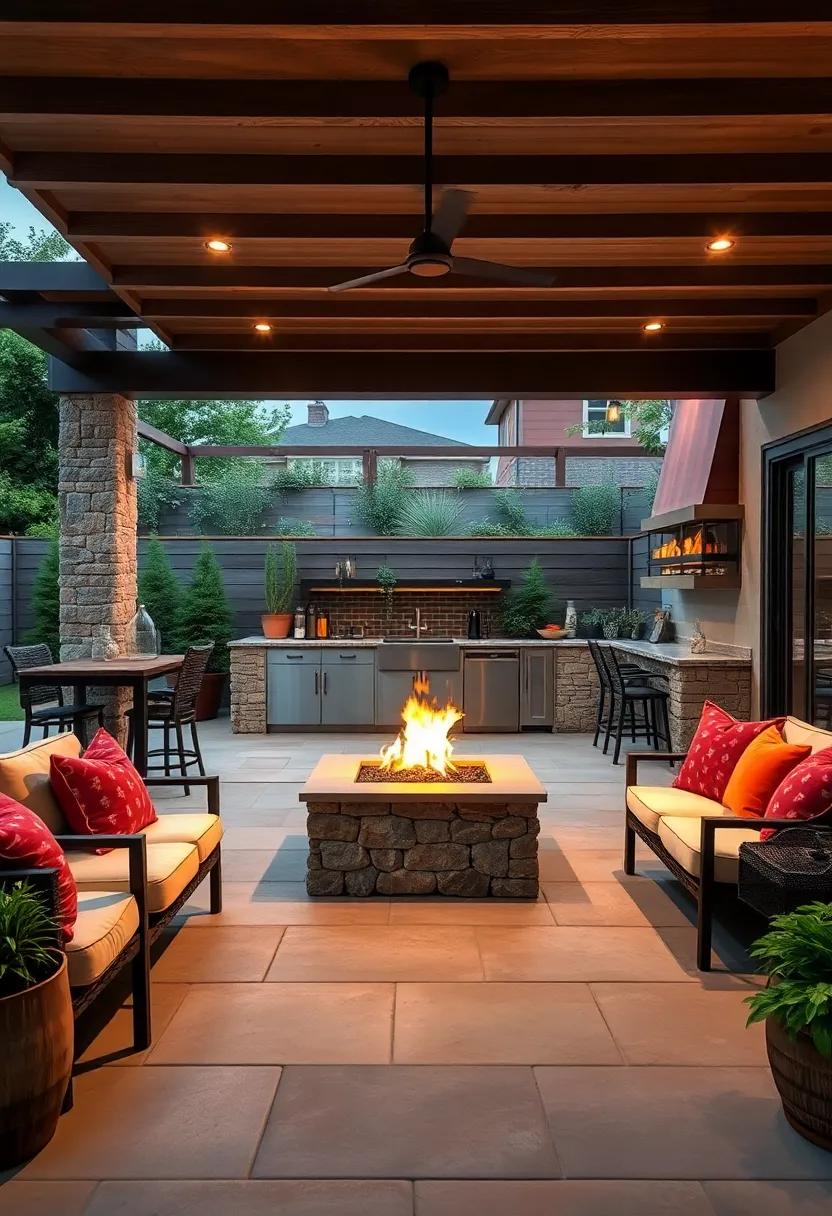 Backyard fire pit: Add a cozy fire pit‍ area to your outdoor kitchen,‍ perfect for​ roasting marshmallows and storytelling under the stars