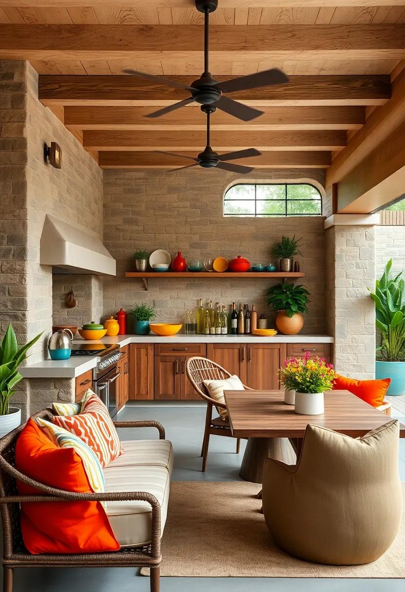 colorful Décor: ‍Use colorful dishware and outdoor textiles to add personality to your kitchen and create a​ vibrant outdoor living space