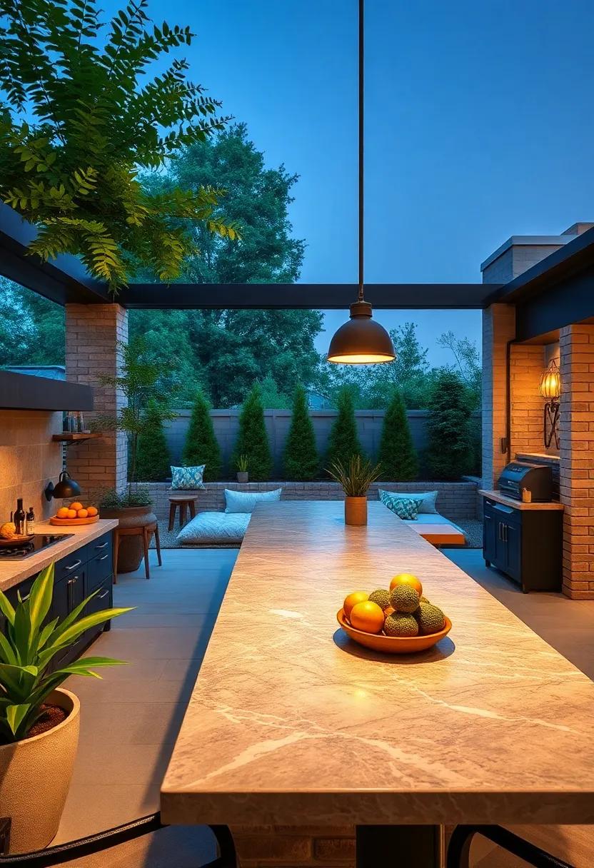 Embrace Nature: Integrate⁣ a natural stone ‌countertop that blends seamlessly with your outdoor surroundings,creating a stunning focal point