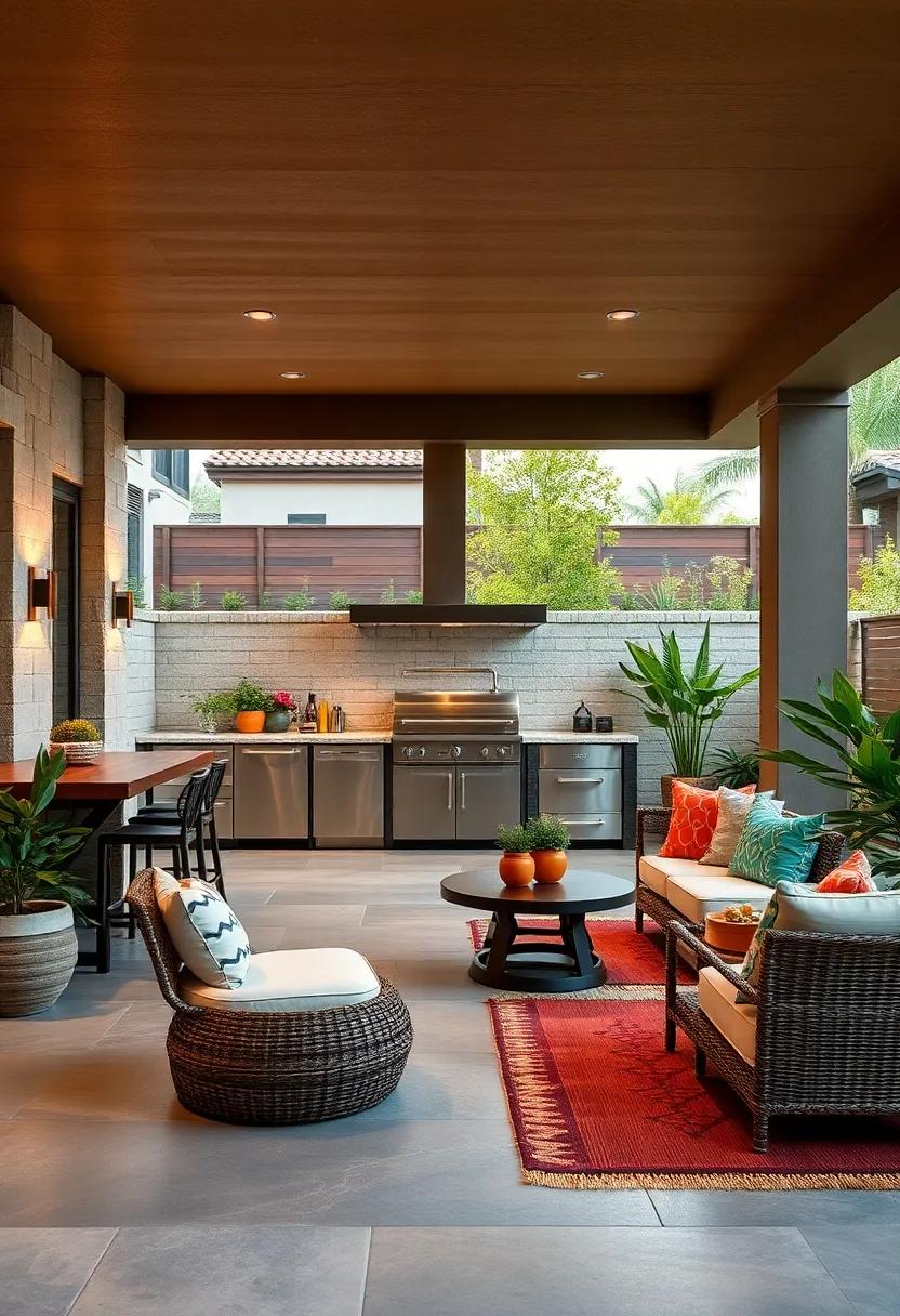 Stylish Flooring: Use weather-resistant ⁢materials like porcelain tiles‌ or composite decking to create an appealing and functional outdoor flooring