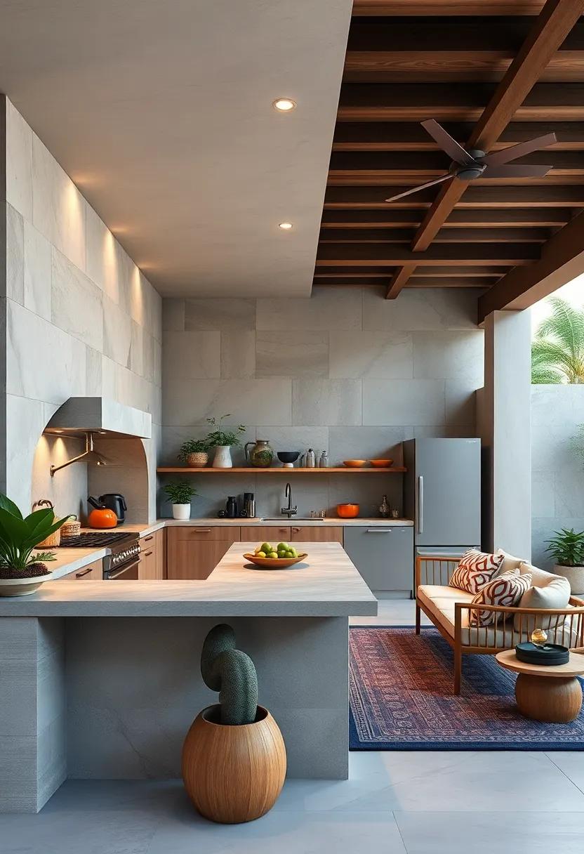 Emphasizing Ergonomic Design For Comfortable Movement And Effortless Cooking In Open Air Kitchens