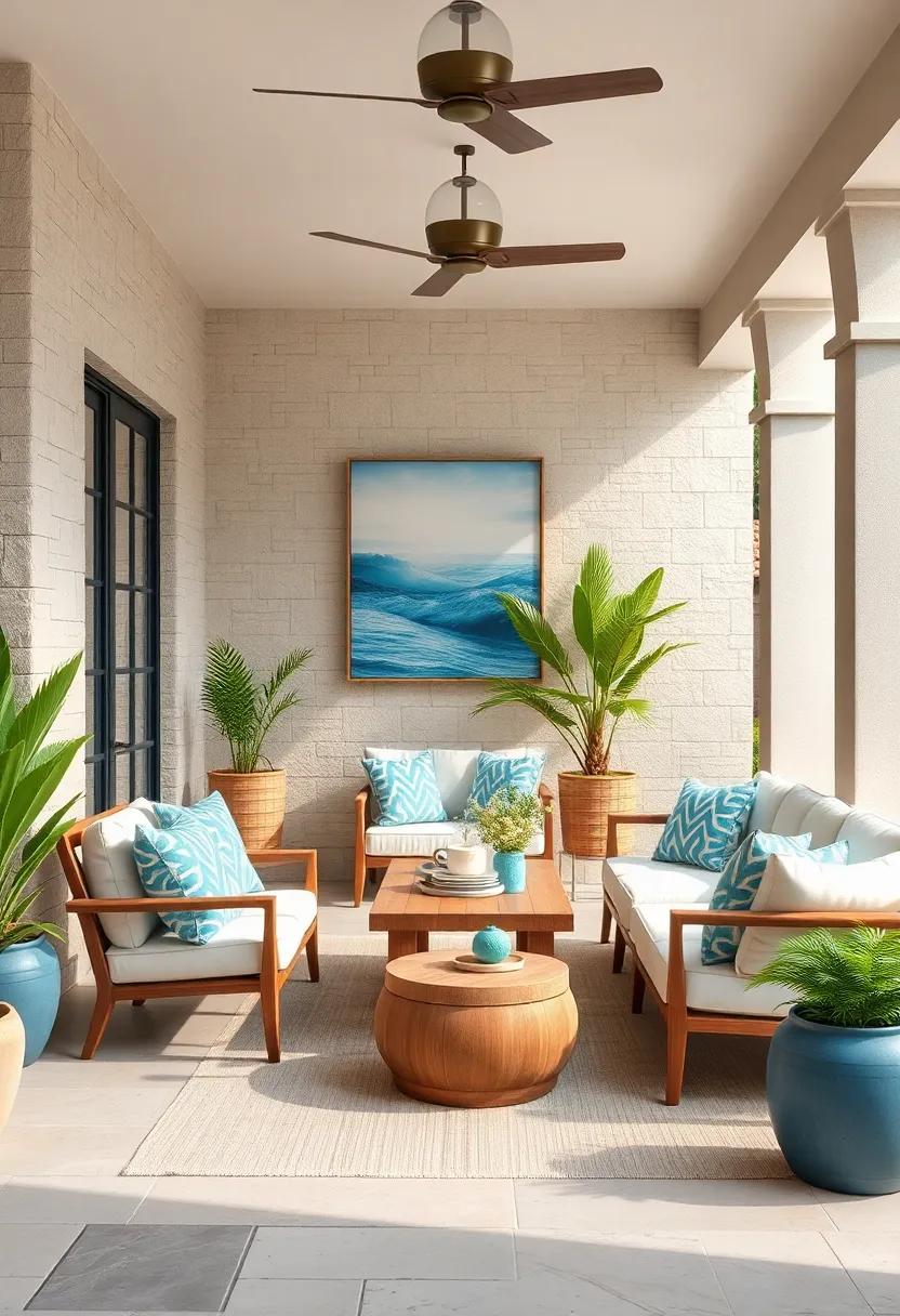 Bring Coastal Breeze to Your Patio with Oceanic Wall Art and Nautical Color Palettes