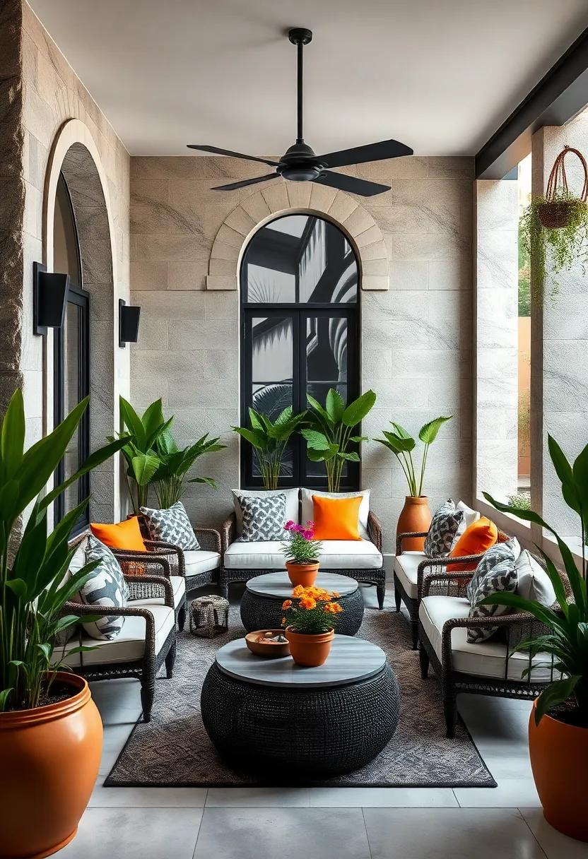 Produce a Bold Contrast Using Monochrome Wall Murals with Bright, Vibrant Accent Pieces