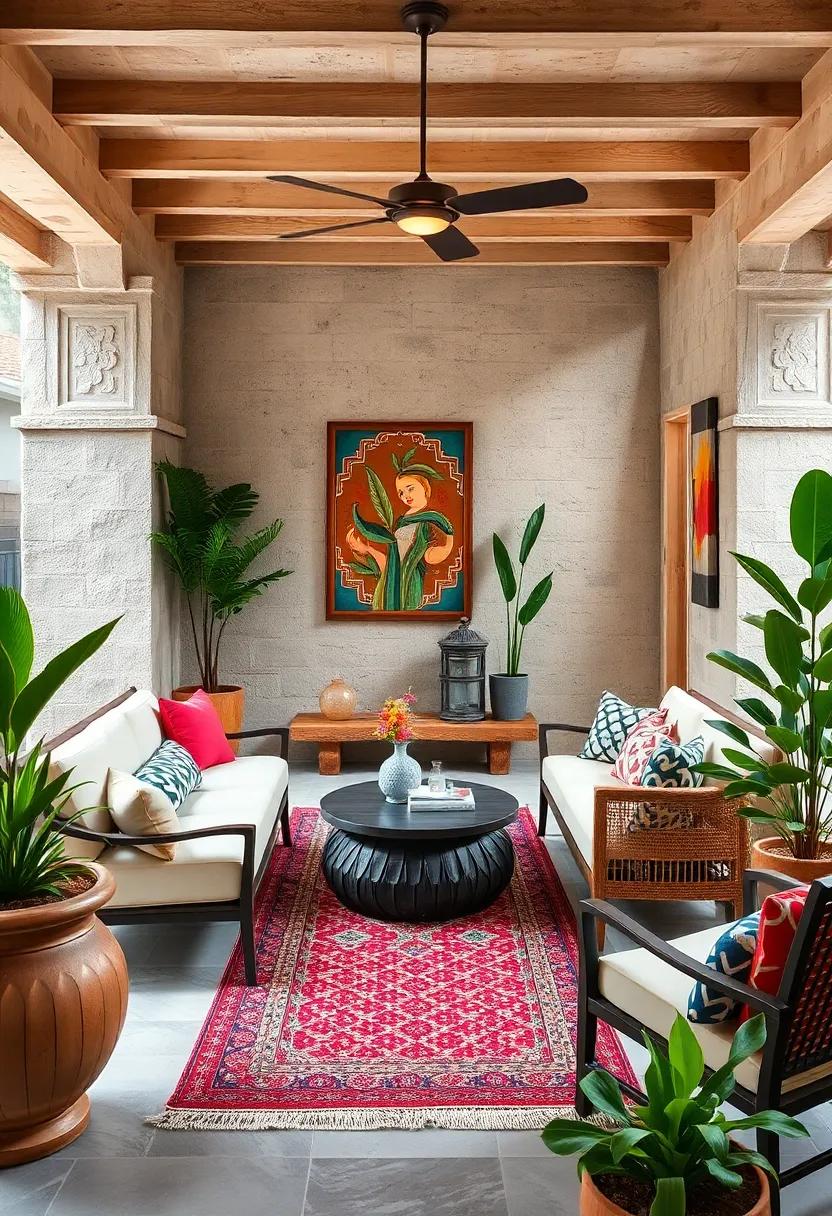 Infuse Your Patio with Cultural Flair Using Traditional Ethnic Patterns and Bold Color Statements