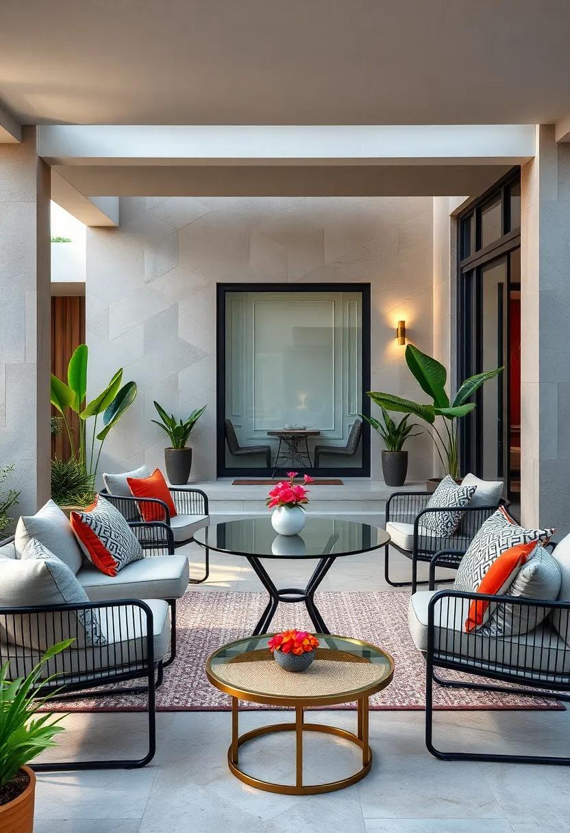 Combining Glass and Metal Elements in Patio Tables for Reflective Modernity