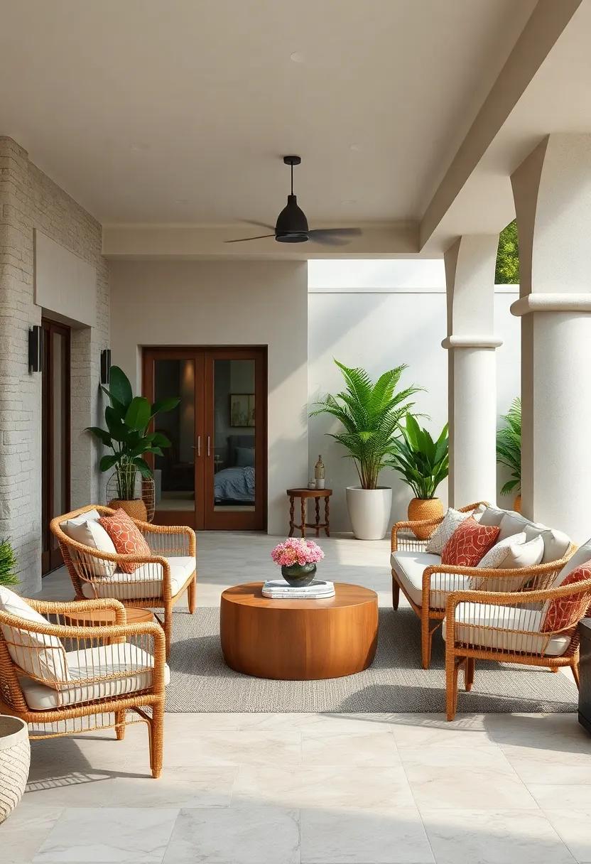 Mixing Woven Rattan and Polished Surfaces for Chic and Durable Patio Furniture