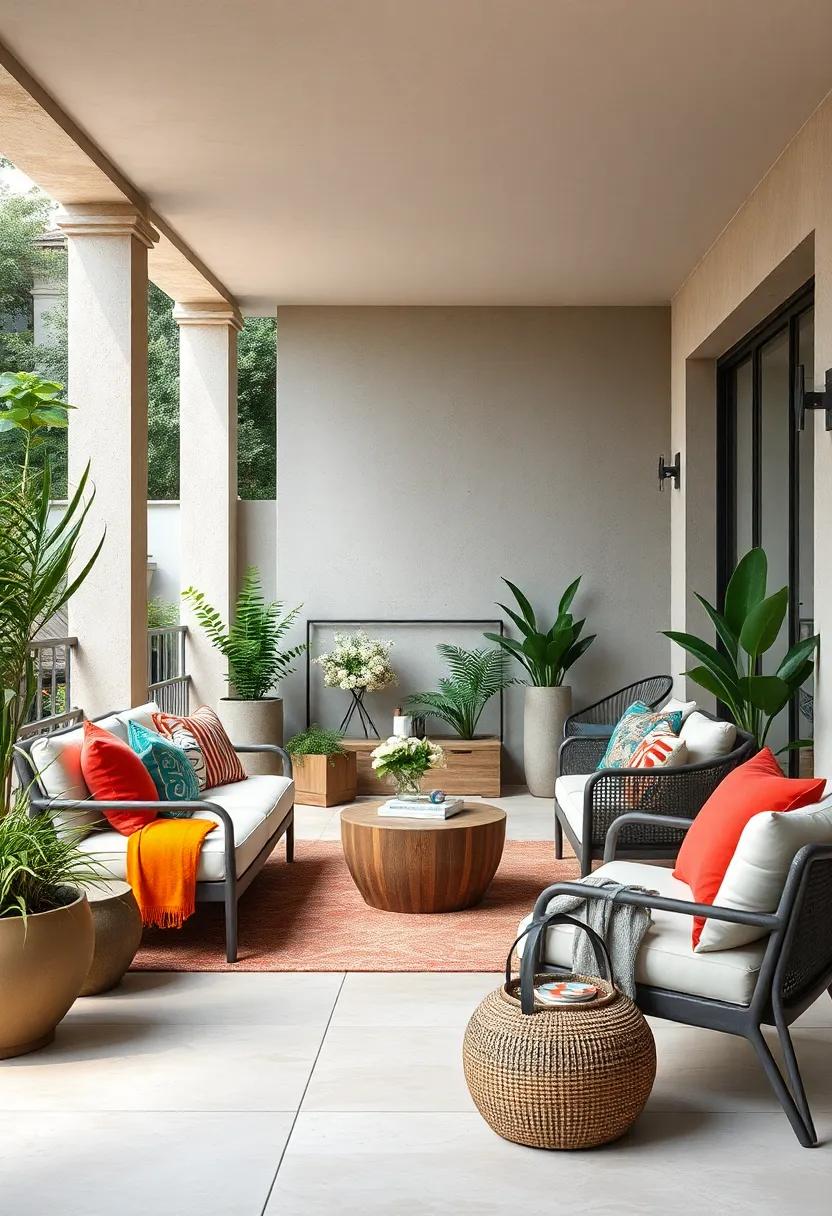 Vibrant Cushions and Throws Creating Inviting Outdoor Seating Spaces