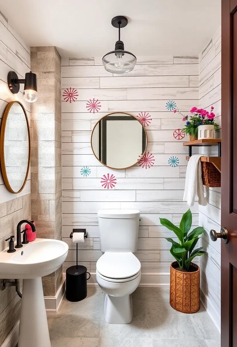 Playful Patterns: Incorporate‌ painted designs or ‍stencils on shiplap for a fun, whimsical touch that adds personality to ‍your powder room