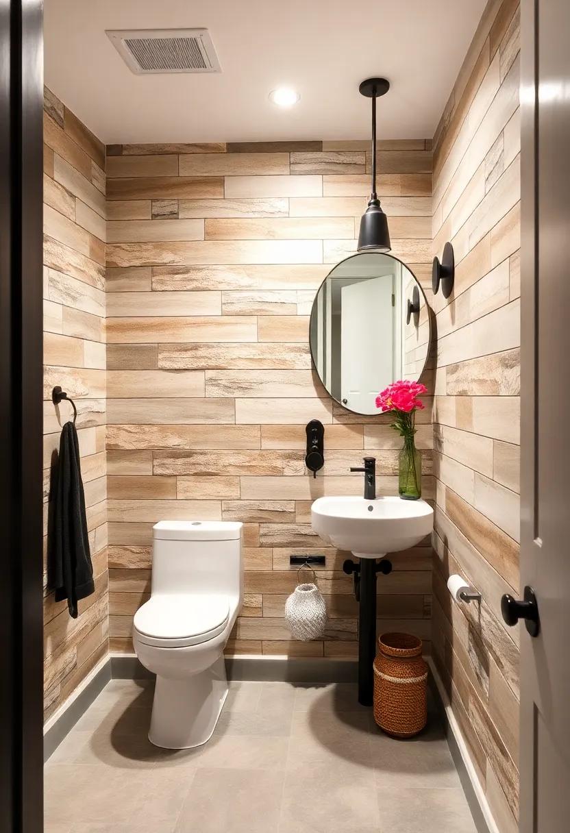 Warm Earthy Tones on Shiplap Accent Walls Paired with Matte Black Hardware and Industrial Influence