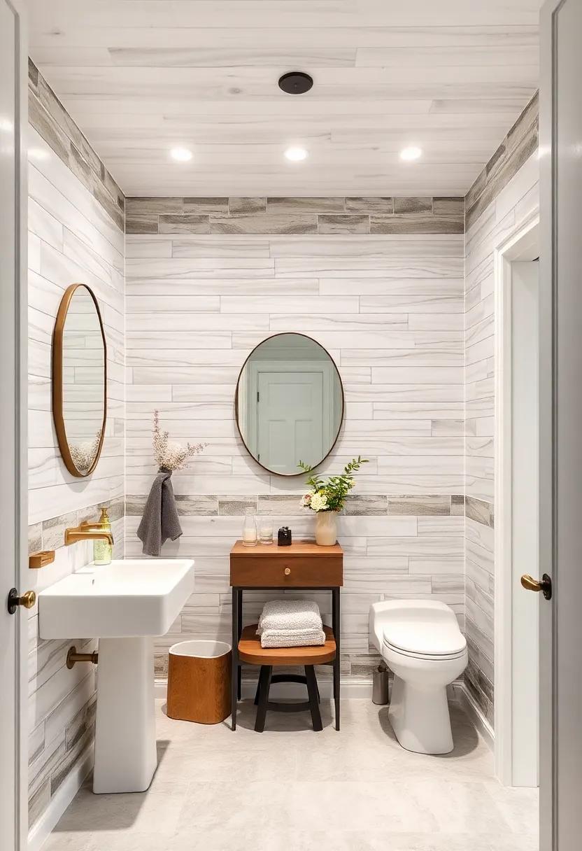 Shiplap ceiling: Extend ⁤the ⁣shiplap theme ‍to your ​ceiling for a ​cohesive look that draws the eye‌ upward and enhances the height of ⁤your powder room
