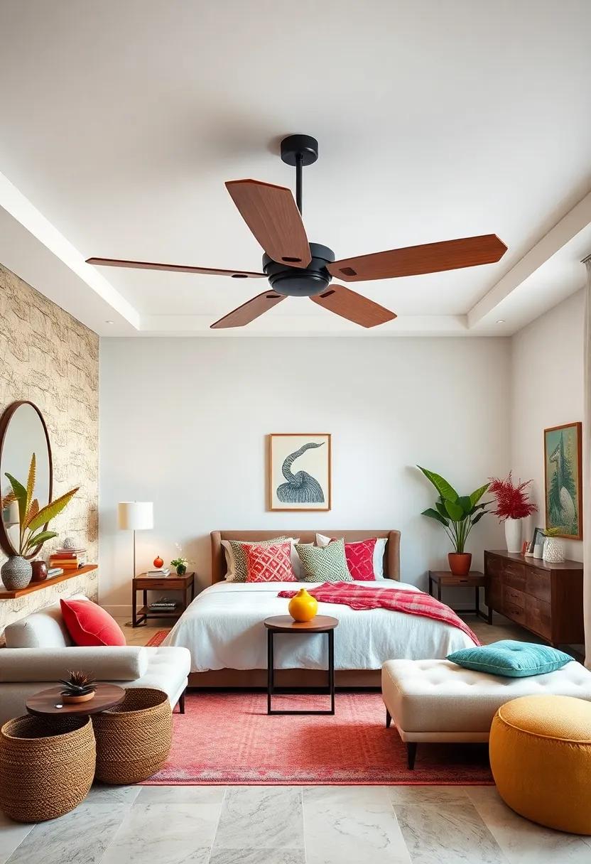 A Mix of Macramé Wall Hangings and Beaded Curtains Adding Texture and Bohemian Vibes