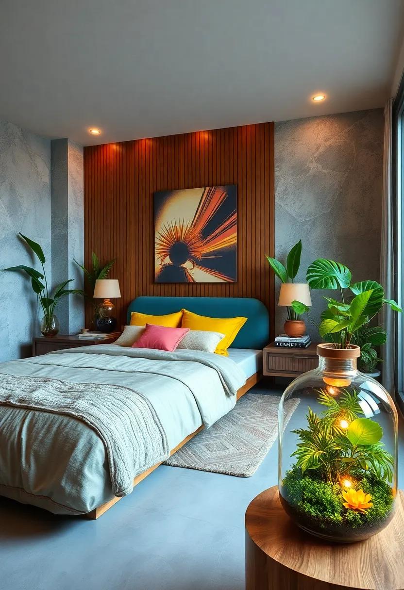 Glass Terrariums with Lush Greenery Providing a Touch of Nature and Retro Indoor Garden Flair