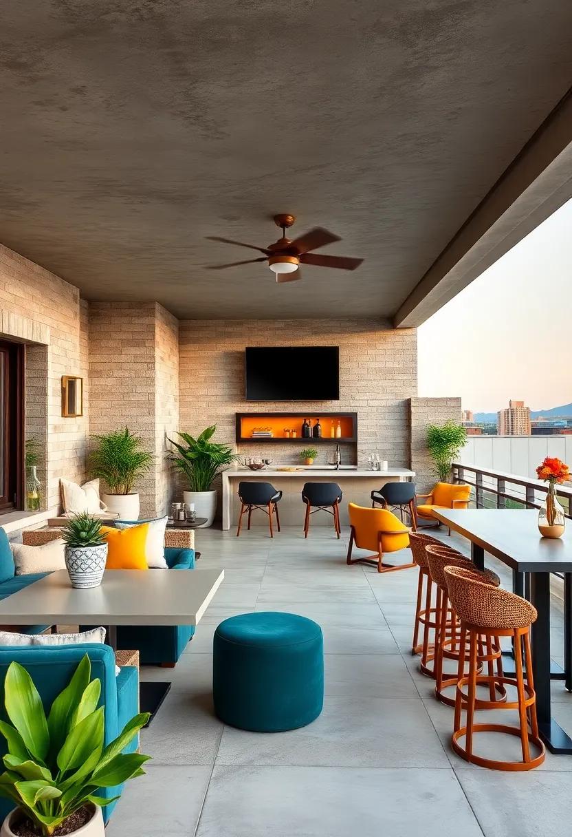 Chic Bar Setup: create an outdoor bar ⁣with ⁤sleek countertops and ​stylish barstools, making it⁣ the ​perfect spot for cocktails and conversations