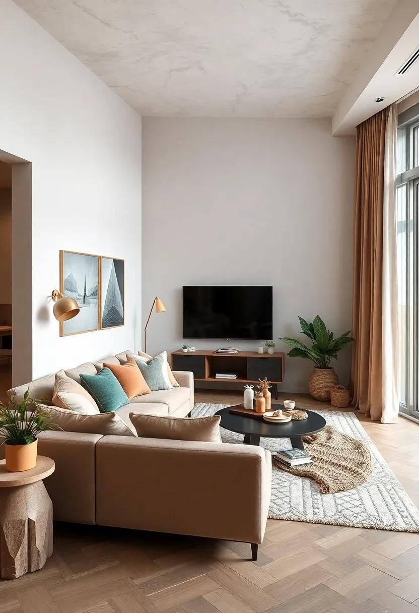 Soft Neutrals and Textures Creating a Cozy Scandinavian Living Room Atmosphere