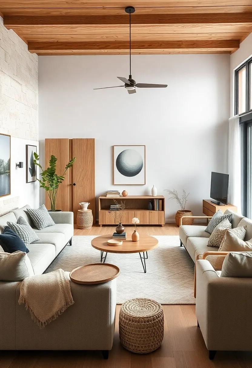 Raw Wood Elements Blending Elegance and Rustic Charm in Scandinavian Decor