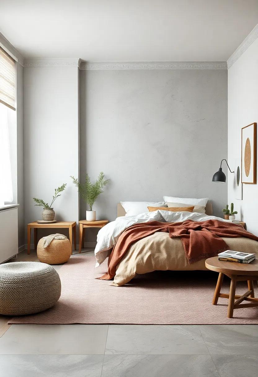 A Harmonious Blend of Linen and Cotton Textiles Creating Soft Layers in a Nordic Bedroom