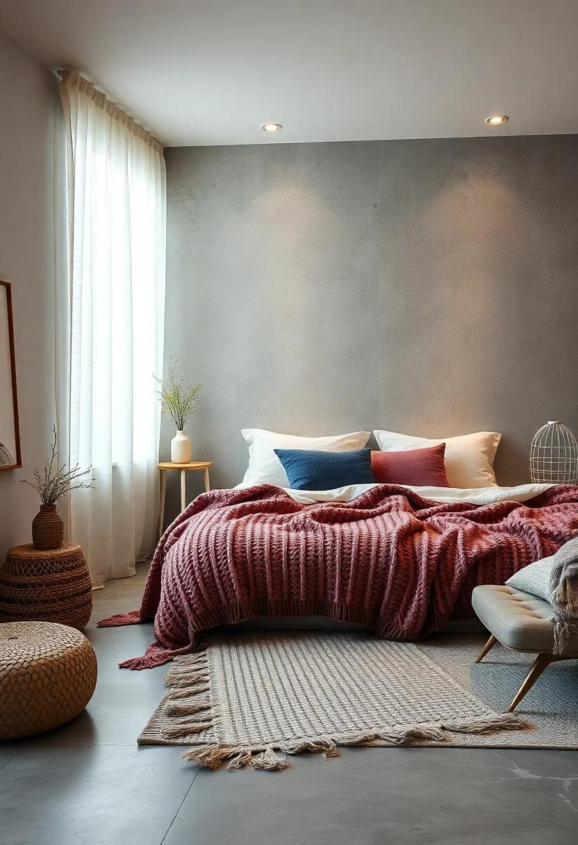 The Inviting Glow of Earth-Toned Knitted Blankets Highlighting Scandinavian Comfort