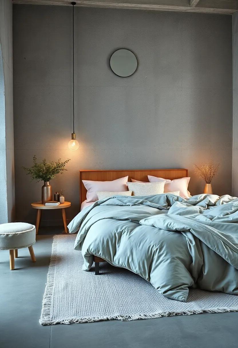 Subtle Hues of Blush and Grey in Quilts Bringing a Calm Aura to Nordic Bedroom Decor