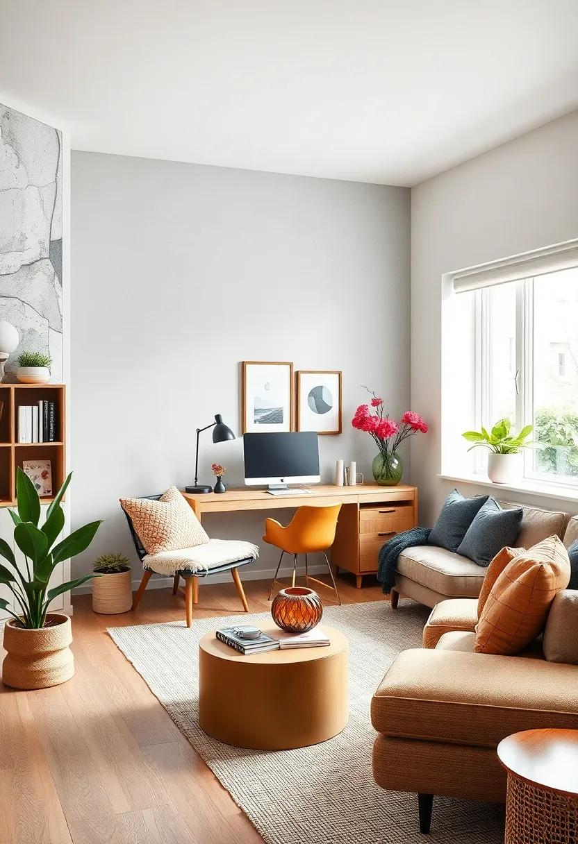 Harmonious Use of Space in Compact Nordic Home Offices Emphasizing Airiness and Order Without Clutter