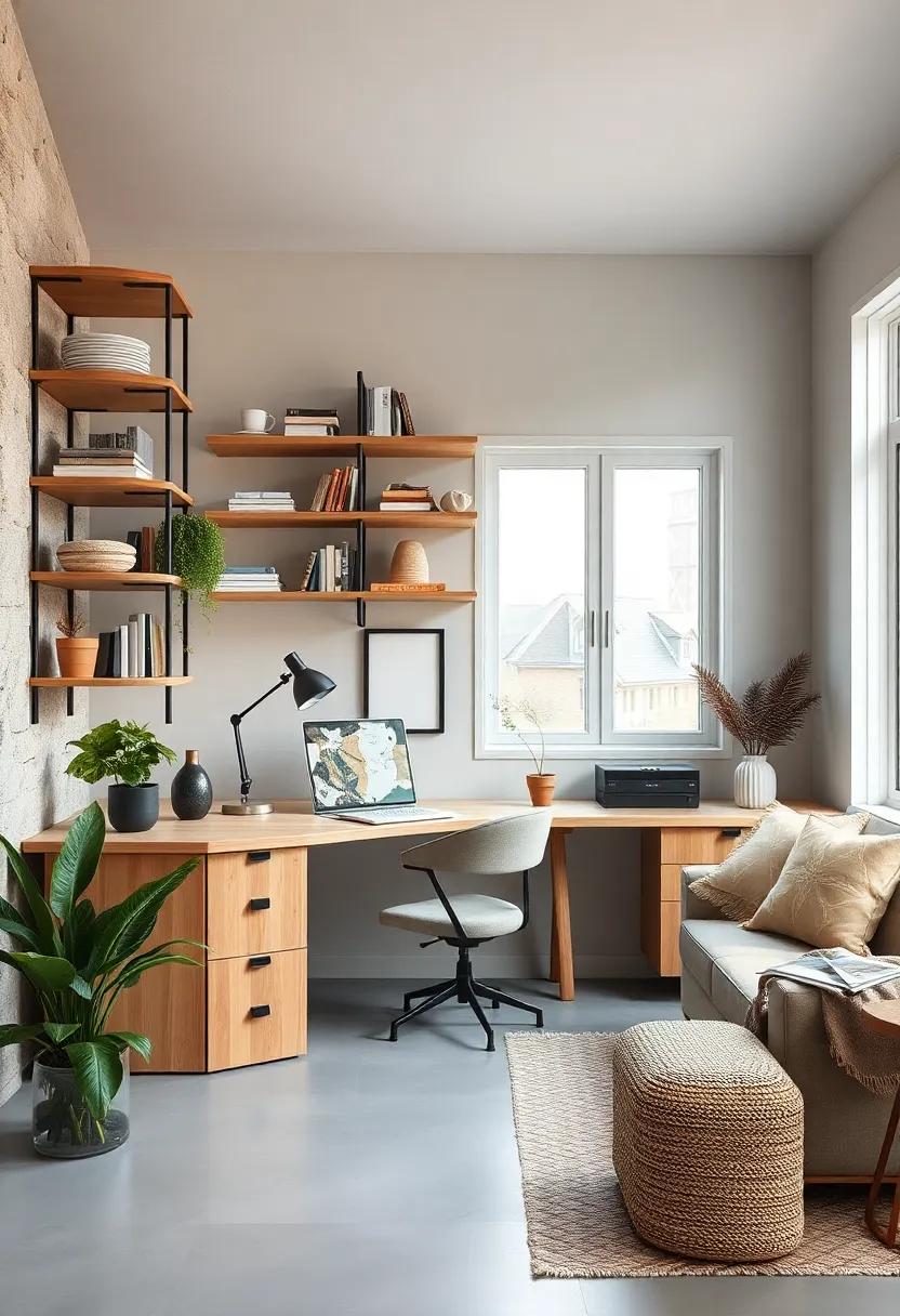 Open Shelving Designs Displaying Artful Organization and Scandinavian Craftsmanship for an Inviting Workspace
