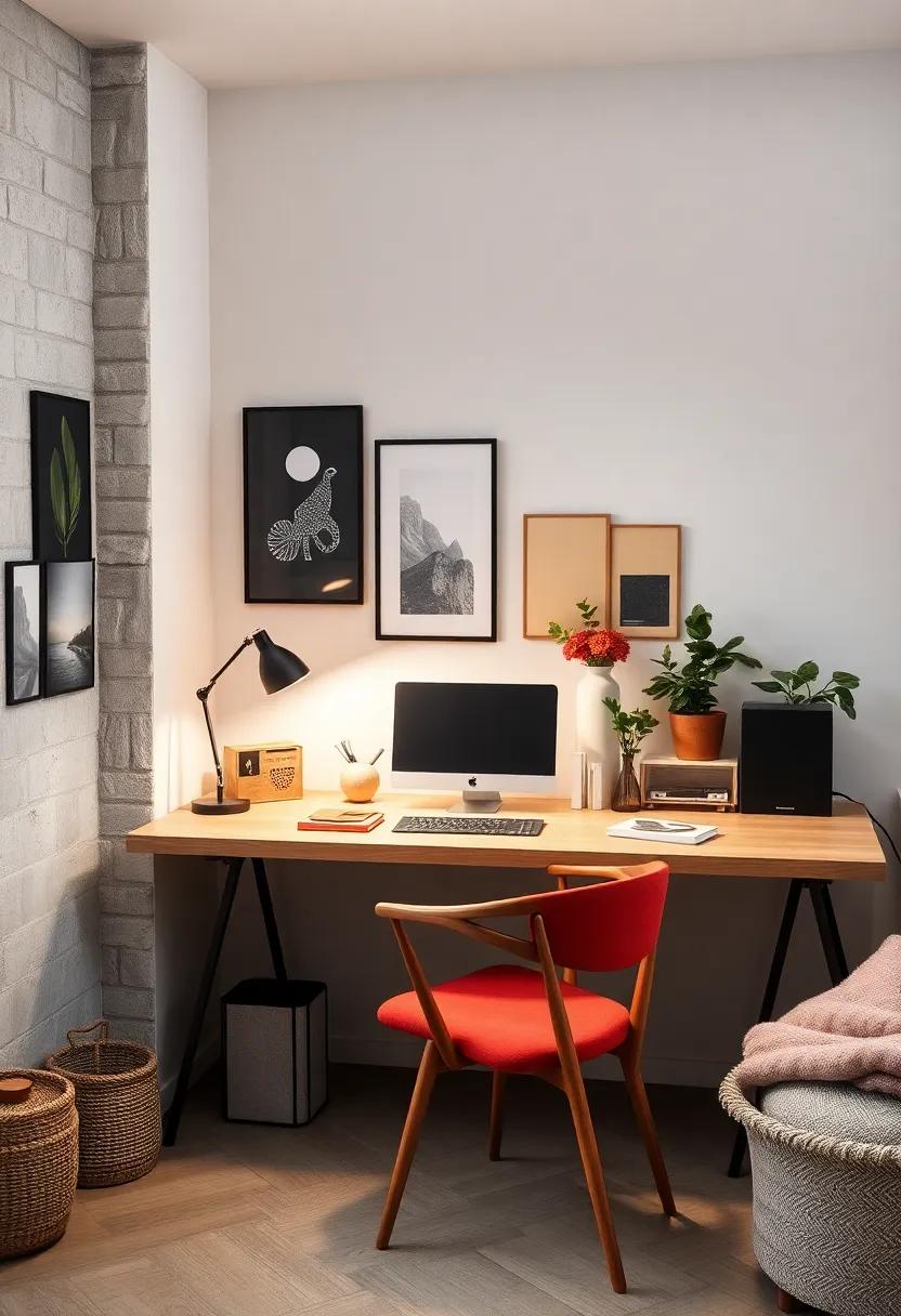 Organized Desk Layouts Inspired by Scandinavian Efficiency Showcasing Neatly Arranged Tools and Digital Devices