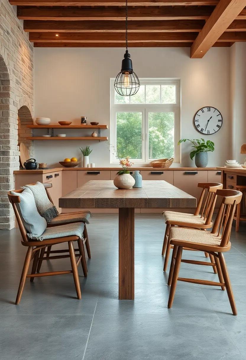 The Inviting Warmth of Scandinavian Tables Crafted from Reclaimed Wood with Subtle Distressed Details