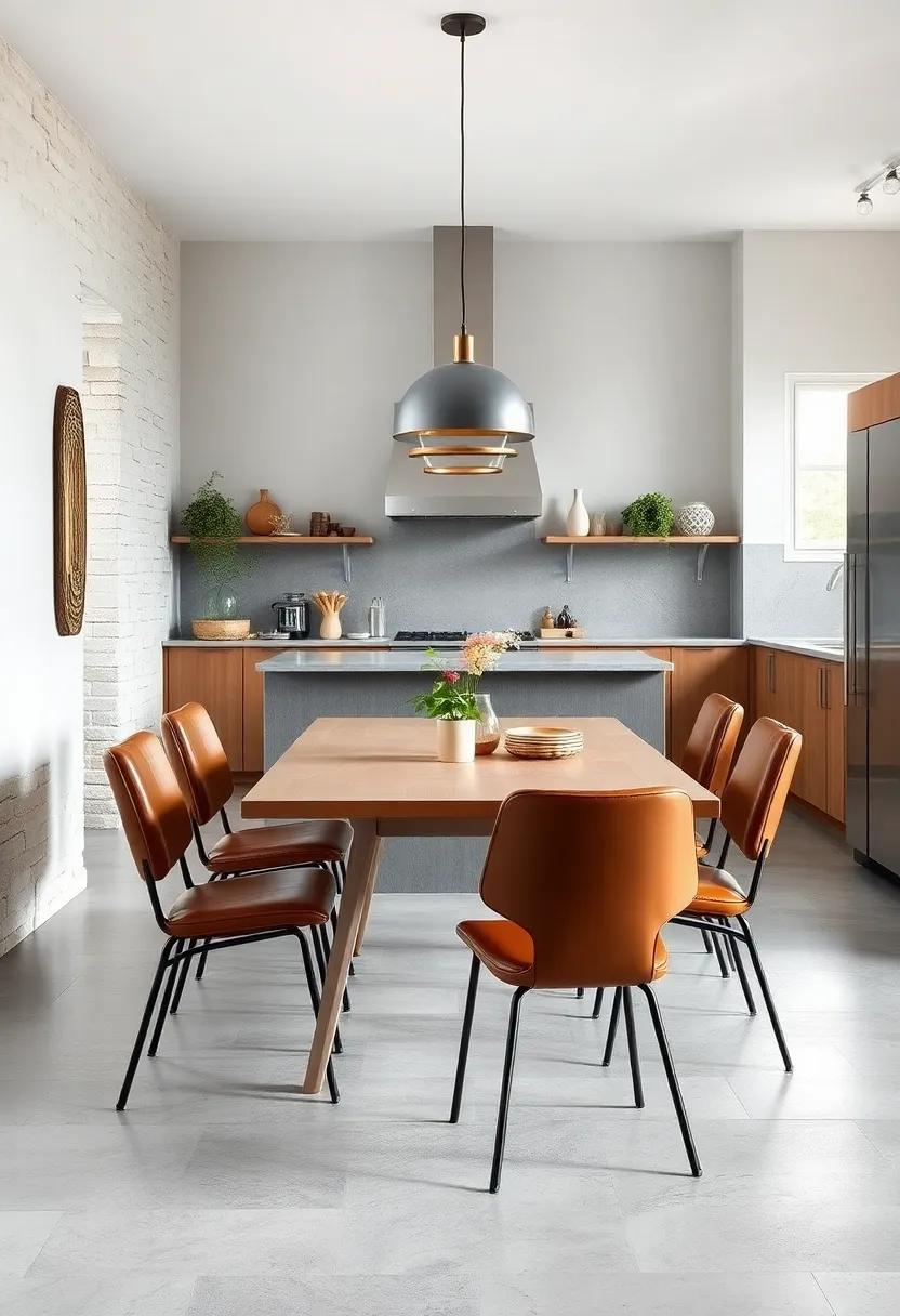 Mixed Materials in Scandinavian Kitchen Seating: Combining Leather, Wood, and Metal for Visual Interest