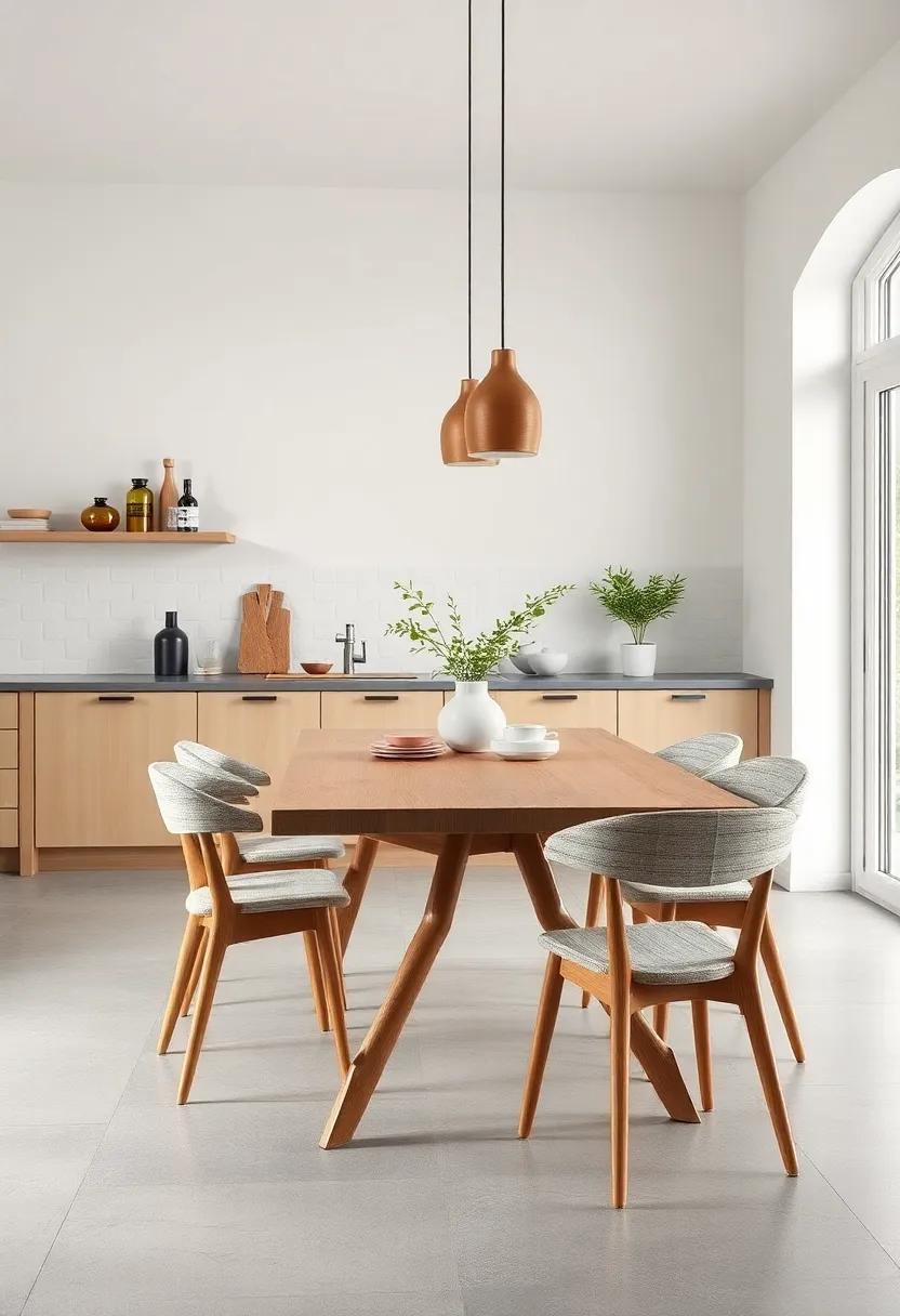 The Timeless Beauty of Scandinavian Kitchen Tables Featuring Tapered Legs and Natural Wood Finishes