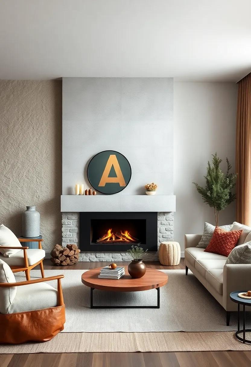 Harmonious Balance Between Sleek Metal Fireplace Surrounds and Organic Textiles in Nordic Rooms